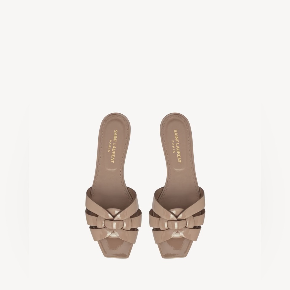 Saint Laurent Tribute Slide Mules patent leather in dark pink color EU 39.5 - Picture 1 of 3